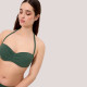 Ysabel Mora Γυναικείο Μαγιό Strapless πικέ C cup με αποσπόμενες τιράντες Wild Green πράσινο χακί 83326 Bandeau