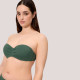 Ysabel Mora Γυναικείο Μαγιό Strapless πικέ C cup με αποσπόμενες τιράντες Wild Green πράσινο χακί 83326 Bandeau
