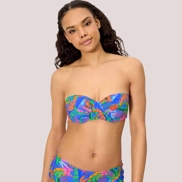 Ysabel Mora Γυναικείο Μαγιό Strapless  C cup με αποσπόμενες τιράντες Tropical διάφορα χρώματα Multicolour Bandeau 83395