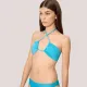 Ysabel Mora Γυναικείο Μαγιό Top strapless bandeau με κούμπωμα & υπέροχα δεσίματα τυρκουάζ sky blue glitter 83198