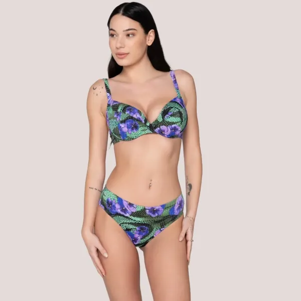 Luna Γυναικείο Bikini Top Balconette με Floral Snake Print σε Πράσινες & Μωβ Αποχρώσεις ,Blossom μπικίνι C/D 94723