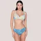 Luna Γυναικείο  Serenity μπικίνι top balconette χωρίς ενίσχυση D & E Cup για μεγάλο στήθος Summer Collection 94743 Λευκό με γαλάζια χρυσά & λαδί φλοράλ prints