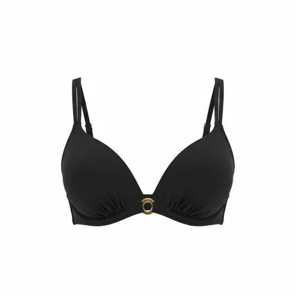 Luna  Γυναικείο Balconette Μαγιό C cup  με ενίσχυση και κρίκο 94653 GOLD BLACK