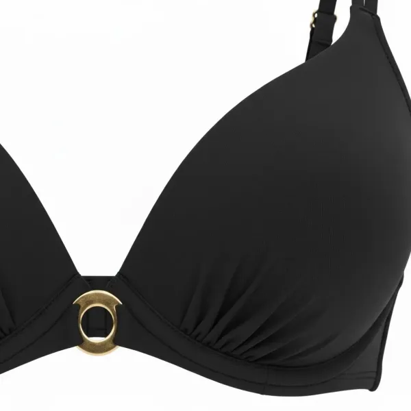 Luna  Γυναικείο Balconette Μαγιό C cup  με ενίσχυση και κρίκο 94653 GOLD BLACK
