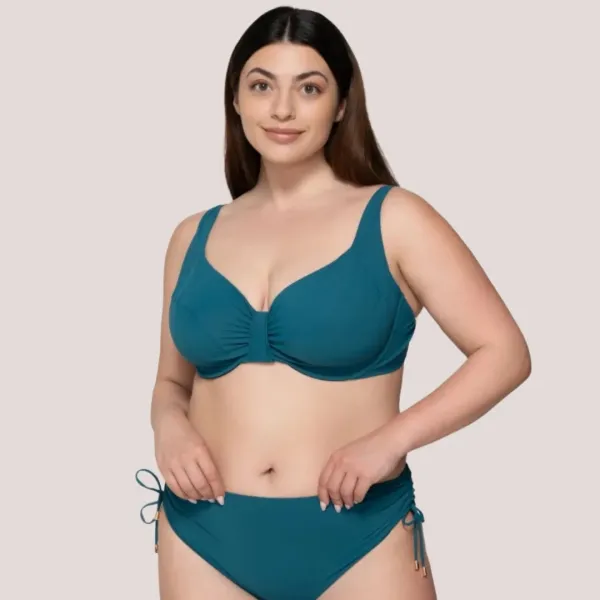 Luna Blue Sense Γυναικείο Σουτιέν Μαγιό για Μεγάλo Στήθος Βalconette Χωρίς Ενίσχυση πετρολ  91927