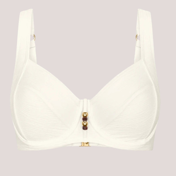 Triumph Γυναικείο μαγιό τοπ σουτιέν  με ρυθμιζόμενες τιράντες λευκό ανάγλυφο Summer Dune W 01 10226487.3799/1K