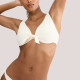 Triumph Γυναικείο μαγιό τοπ σουτιέν με βαθύ ντεκολτέ με ρυθμιζόμενες τιράντες λευκό ανάγλυφο Summer Dune W 10226529 3799/1K