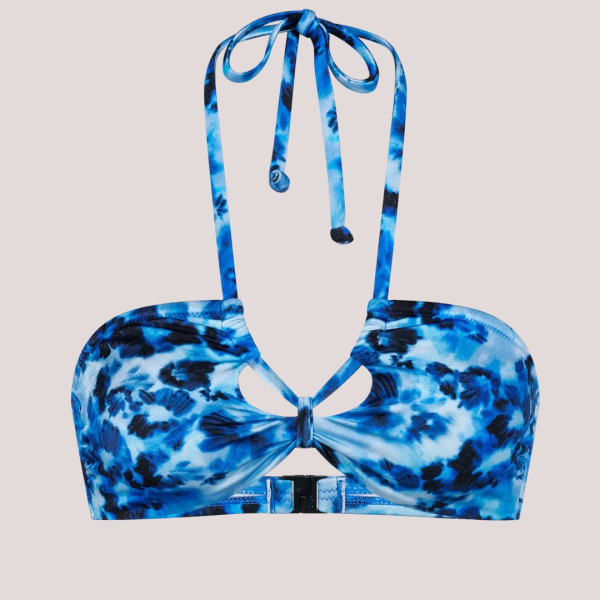 Triumph Γυναικείο Top bandeau μαγιό με tie-dye τυπωμα σε αποχρωσεις του μπλέ & ιδιαίτερο δεσιμο  10226540.0032/32