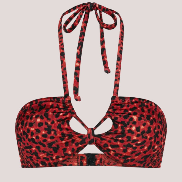 Triumph Γυναικείο Top bandeau μαγιό με animal print τύπωμα σε αποχρωσεις του έντονου πορτοκαλί & φυσικά ιδιαίτερο δεσιμο  10226540.0033/33