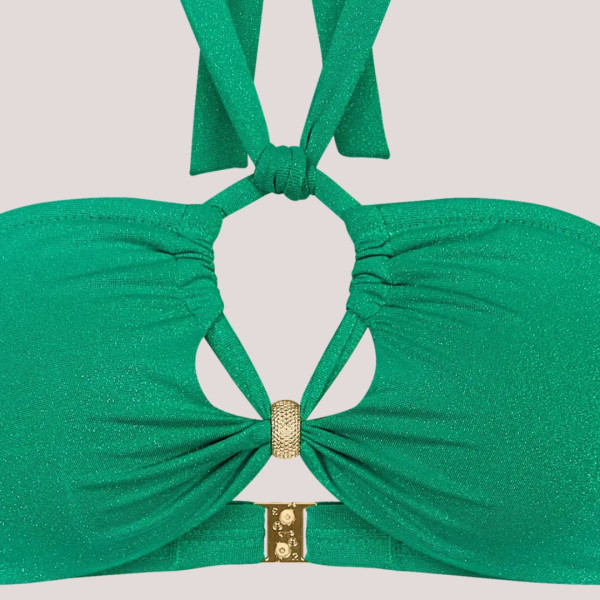 Triumph Γυναικείο μαγιό τοπ Summer sunset bandeau πράσινο glitter χωρίς ενίσχυση  με ιδιαίτερο κόψιμο 10226605.6914/CV