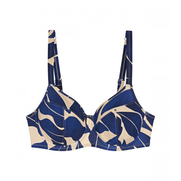 Triumph Bikini Γυναικείο μαγιό Σουτιέν Κλασικό για Μεγάλο Στήθος D&E Μπλέ 10214546-Μ007