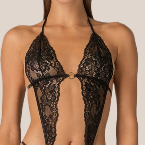 Milena by Paris Γυναικείο Μαύρο Sexy Κορμάκι Body String 002454 Black