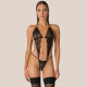 Milena by Paris Γυναικείο Μαύρο Sexy Κορμάκι Body String 002454 Black