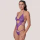 Milena by Paris Γυναικείο Sexy Κορμάκι Μωβ Purple Ανοιχτό Κάτω με Δαντέλα 002492