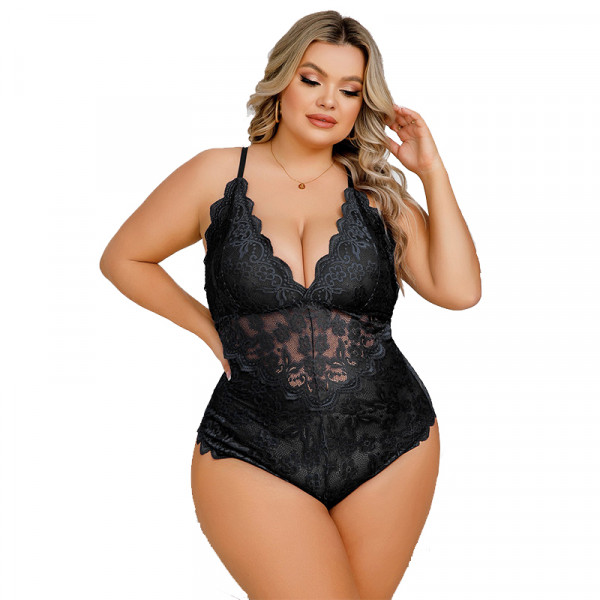 Milena by Paris Γυναικείο Sexy Μαύρο  Body Brazil Plus Size & Ιδανικό για μεγάλο στήθος 020036