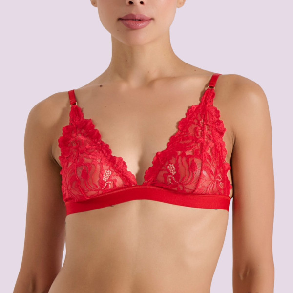 Milena by Paris Γυναικείο sexy Κόκκινο Bralette Lace Σουτιέν με δαντέλα 010212 Red