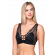 Luna Γυναικείο Bralette B cup Πολυτελείας Lingerie με δαντέλα Mαύρο με ασημένιες λεπτομέρειες Collection 2023-2024 Συλλογή 16403