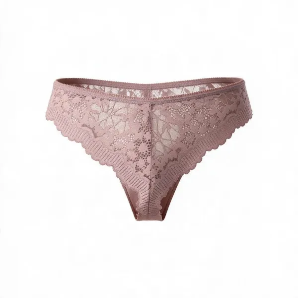 Σλίπ brazil βαμβακερό με δαντέλα στo πίσω μέρος Dyana intimates ροζ 7043 dusty pink