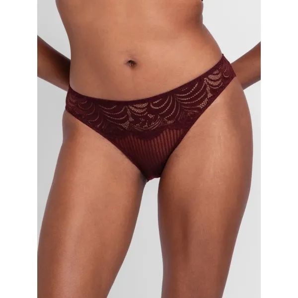 Dorina  Γυναικεία εσώρουχα   brief slip culotte Σετ 1+1 δώρο Μπέζ -μπορντώ το ένα με δαντέλα FXBF0087LA189-2X0493