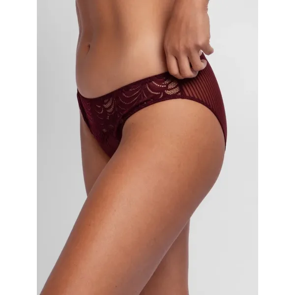 Dorina  Γυναικεία εσώρουχα   brief slip culotte Σετ 1+1 δώρο Μπέζ -μπορντώ το ένα με δαντέλα FXBF0087LA189-2X0493