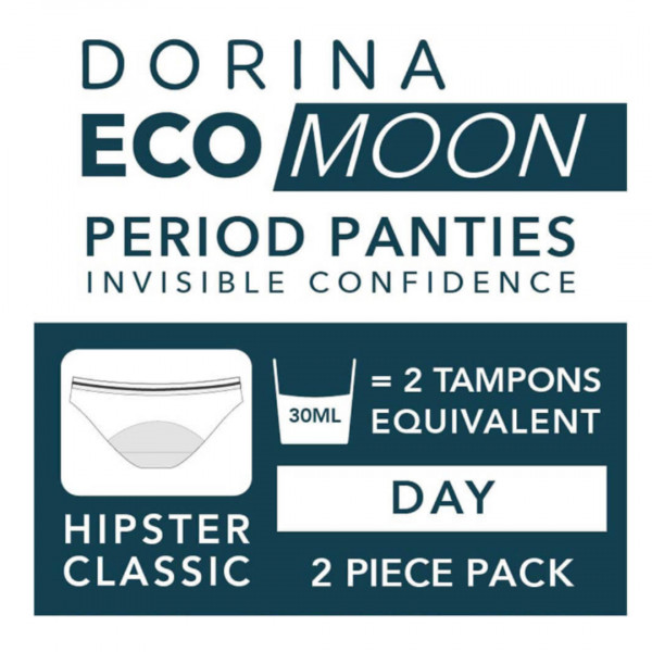 Dorina Γυναικεία Σλιπ Περιόδου- Aκράτειας Μαύρα 2τεμ Hipster Period Panties D000157MI001-2X0010