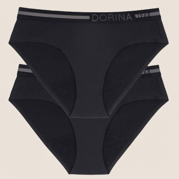 Dorina Γυναικεία Σλιπ Περιόδου- Aκράτειας Μαύρα 2τεμ Hipster Period Panties D000157MI001-2X0010