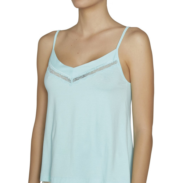 Ysabel Mora Cami Top Γυναικείο Βαμβακερό Φανελάκι Τιραντάκι Μέντα 19200
