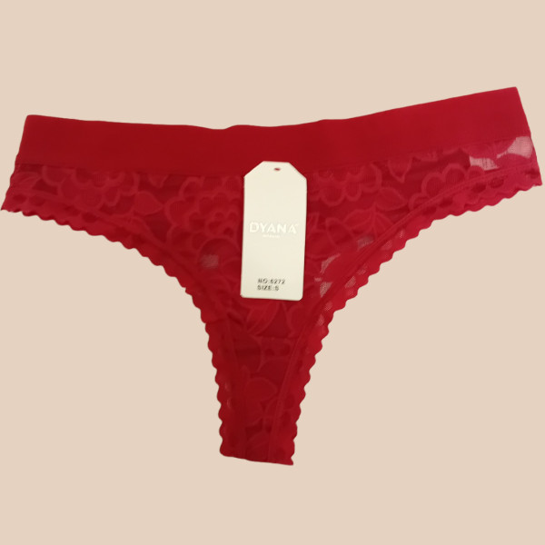 Dyana Intimates Γυναικείο Sexy Κόκκινο String εαώρουχο με φανταστική δαντέλα 6272 Red