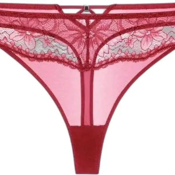 Dorina Jemma slip thong κόκκινο δίχτυ με δαντελένιες λεπτομέρειες FXTH0013LA185-RD0044