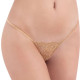 Milena G-String Micro Thin Lace Στρίνγκ Δαντέλα Mπεζ Χρυσαφί  006310