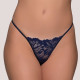 Milena G-String Lace γυναικείο Στρίνγκ Δαντέλα με λουλούδια ανάγλυφα Blue σκούρο Μπλέ 006951