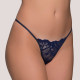 Milena G-String Lace γυναικείο Στρίνγκ Δαντέλα με λουλούδια ανάγλυφα Blue σκούρο Μπλέ 006951
