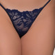 Milena G-String Lace γυναικείο Στρίνγκ Δαντέλα με λουλούδια ανάγλυφα Blue σκούρο Μπλέ 006951
