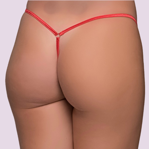 Milena G-String Lace γυναικείο Στρίνγκ Δαντέλα με λουλούδια ανάγλυφα Κόκκινο 006951