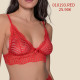 Milena by Paris Γυναικείο sexy εσώρουχο κόκκινο String με δαντέλα 007701