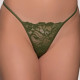 Milena G-String Lace γυναικείο Στρίνγκ Δαντέλα με λουλούδια ανάγλυφα Χακί Olive 006951