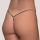 Milena G-String Lace γυναικείο Στρίνγκ Δαντέλα με λουλούδια ανάγλυφα Χακί Olive 006951