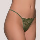 Milena G-String Lace γυναικείο Στρίνγκ Δαντέλα με λουλούδια ανάγλυφα Χακί Olive 006951