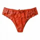 Γυναικείο sexy εσώρουχο κόκκινο String με δαντέλα και φιογκάκια στο πίσω μέρος Q8332 red