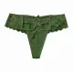 Γυναικείο sexy εσώρουχο κυπαρισσί String με δαντέλα και φιογκάκια στο πίσω μέρος Q8332 green