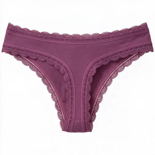 Σλίπ String βαμβακερό με δαντέλα στις άκριες Rosa Juno  μώβ 85-825 purple