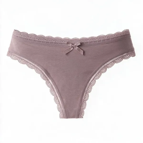 Σλίπ String βαμβακερό με δαντέλα στις άκριες Rosa Juno ροζ 85-825 pink