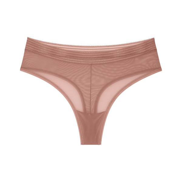  Triumph Γυναικείο Ψηλόμεσο String απο Τούλι Σκούρο Ροζ Sexy Tempting Sheer Highwaist String Dark Pink 10215943-6901