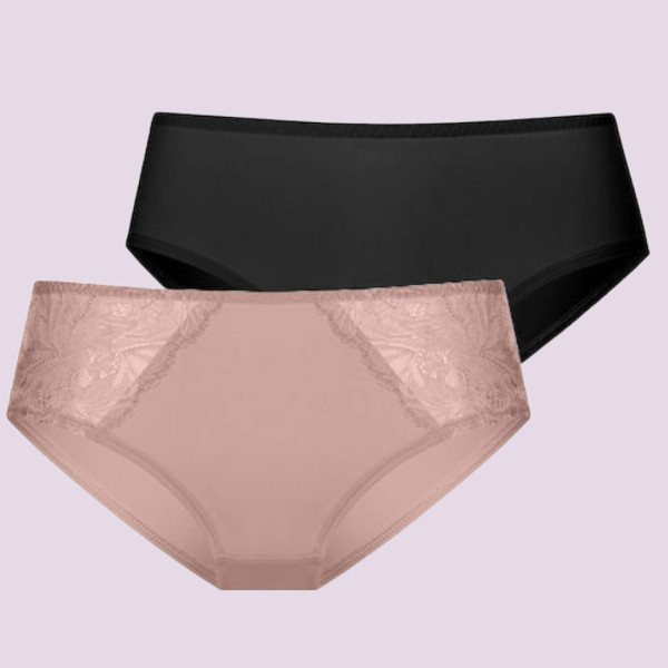 Dorina  Γυναικεία εσώρουχα Σετ 1+1 δώρο Μπέζ -Μαύρο  το ένα με δαντέλα  FXH0001LA172-2X042B