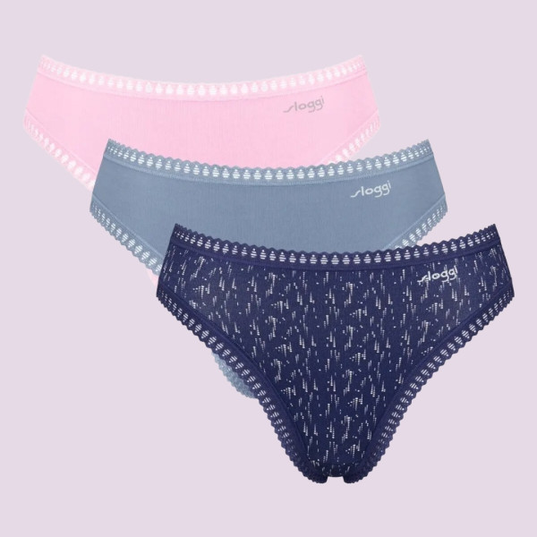 Sloggi Γυναικεία Βαμβακερά εσώρουχα Σλιπ Mini 3τεμ Οικονομική Συσκευασία Go Crush 10219682 V004