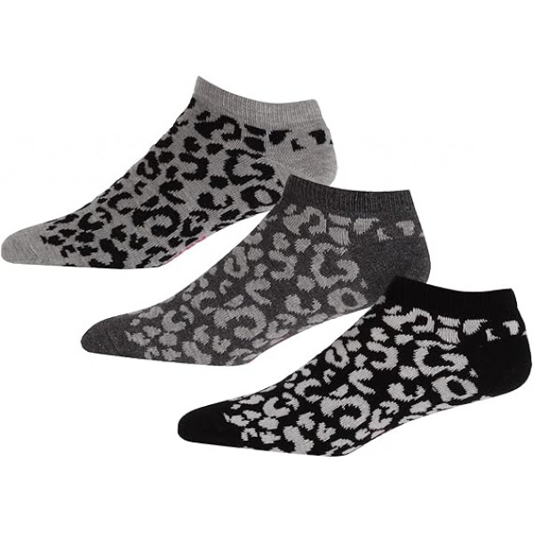 DKNY Γυναικείες Βαμβακερές χαμηλές Κάλτσες Animal Print Σετ 3τεμ Λεοπάρ Μαύρο S4-0093T Νο 37-40