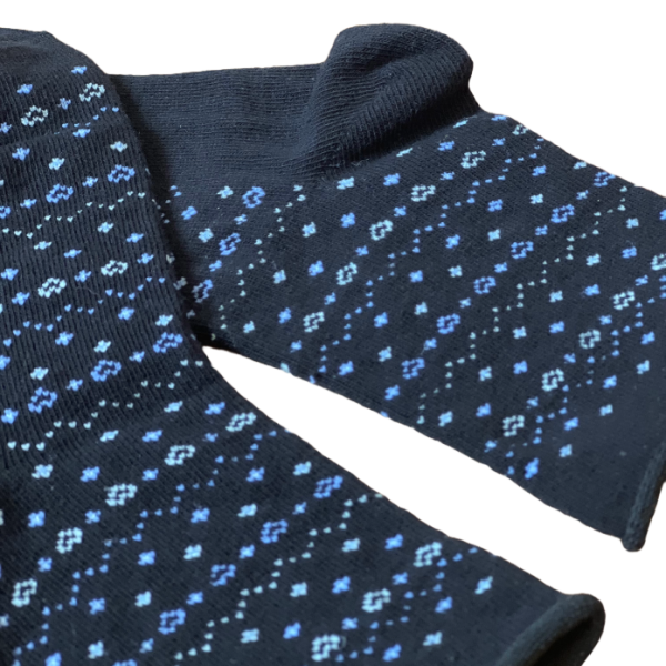 Meritex Παιδική Βαμβακερή Κάλτσα για Κορίτσια Μαύρη με αστεράκια και καρδούλες Μπλέ 4525 Black-Blue