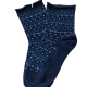 Meritex Παιδική Βαμβακερή Κάλτσα για Κορίτσια Μαύρη με αστεράκια και καρδούλες Μπλέ 4525 Black-Blue