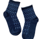 Meritex Παιδική Βαμβακερή Κάλτσα για Κορίτσια Μαύρη με αστεράκια και καρδούλες Μπλέ 4525 Black-Blue