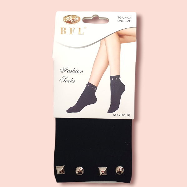 Γυναικεία Καλτσάκια-Σοσόνια με Charms Μαύρο YH2076